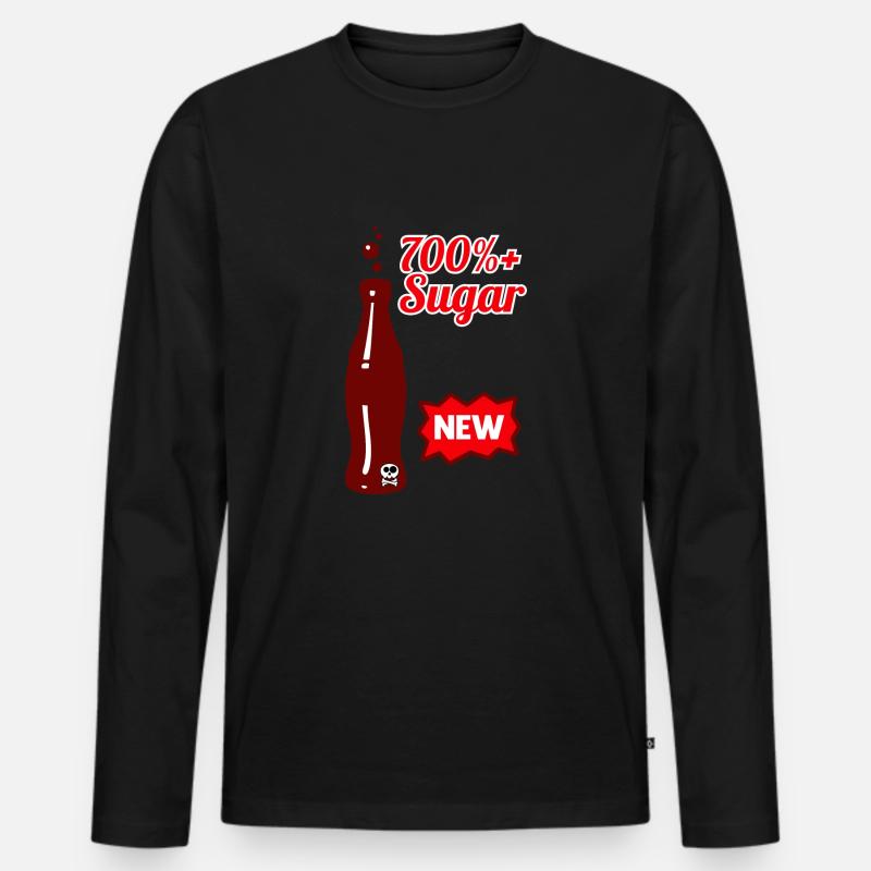 Zucker - Männer Premium Bio Langarmshirt - Schwarz