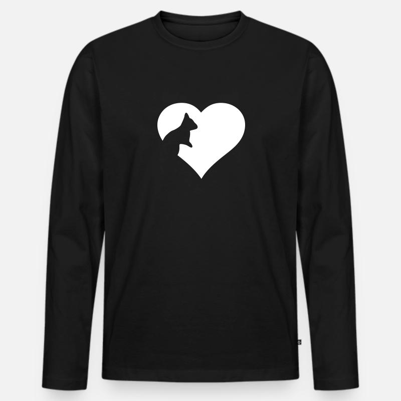Eichhörnchen im Herz - Männer Premium Bio Langarmshirt - Schwarz
