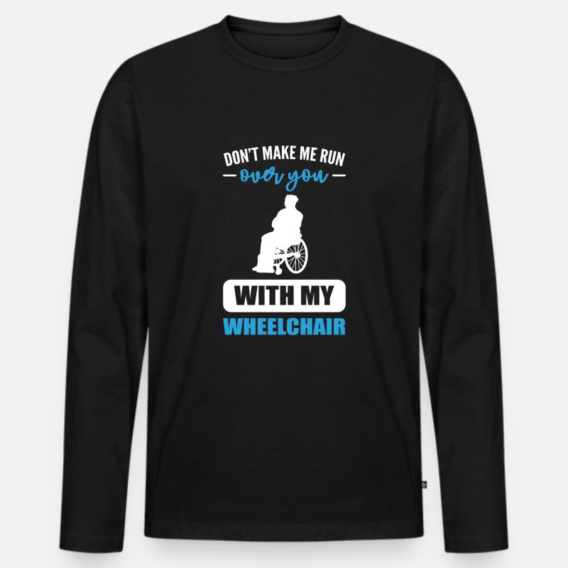 Rollstuhl - Männer Premium Bio Langarmshirt - Schwarz