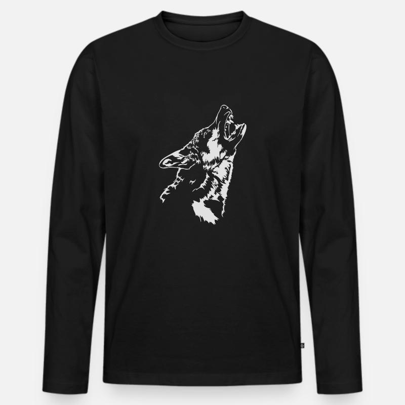 DEUTSCHER SCHÄFERHUND - German Shepherd Wilsigns - Männer Premium Bio Langarmshirt - Schwarz
