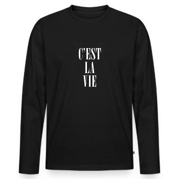 C'est la Vie - C'est la vie - T-shirt manches longues Premium bio Homme - noir - Devant - Nico (187cm)