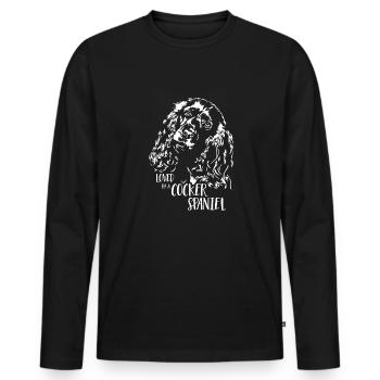 COCKER SPANIEL Chien Disant Chiens Dire Chiens - T-shirt manches longues Premium bio Homme - noir - Devant - Nico (187cm)