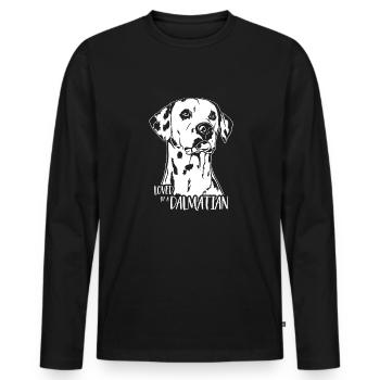 Aimé par un Dalmatien Dalmatien Chiens Wilsigns - T-shirt manches longues Premium bio Homme - noir - Devant - Nico (187cm)