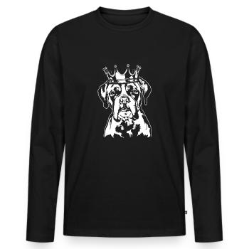 Boxer allemand Chien de la couronne Chiens Wilsigns - T-shirt manches longues Premium bio Homme - noir - Devant - Nico (187cm)