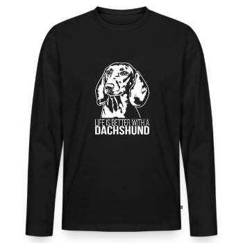 La vie de teckel est meilleure Chien Dire Wilsigns - T-shirt manches longues Premium bio Homme - noir - Devant - Nico (187cm)