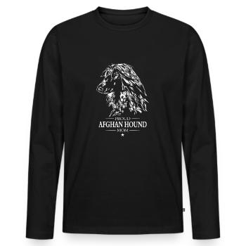 Afghan Hound Proud Mom Dog Greyhound Wilsigns - Men's Premium Organic Long Sleeve Shirt - black - Front - Nico (187cm)