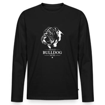 Maman bouledogue anglais bouledogue chiens Wilsigns - T-shirt manches longues Premium bio Homme - noir - Devant - Nico (187cm)