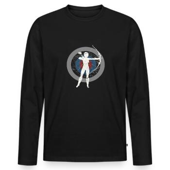 Archer Shooting Sports Sports Shooters Cadeau - T-shirt manches longues Premium bio Homme - noir - Devant - Nico (187cm)