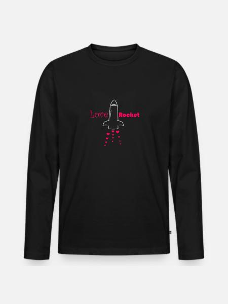 Love Rocket - Men's Premium Organic Long Sleeve Shirt - black