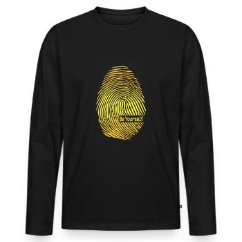 empreinte digitale - T-shirt manches longues Premium bio Homme - noir - Devant - Nico (187cm)