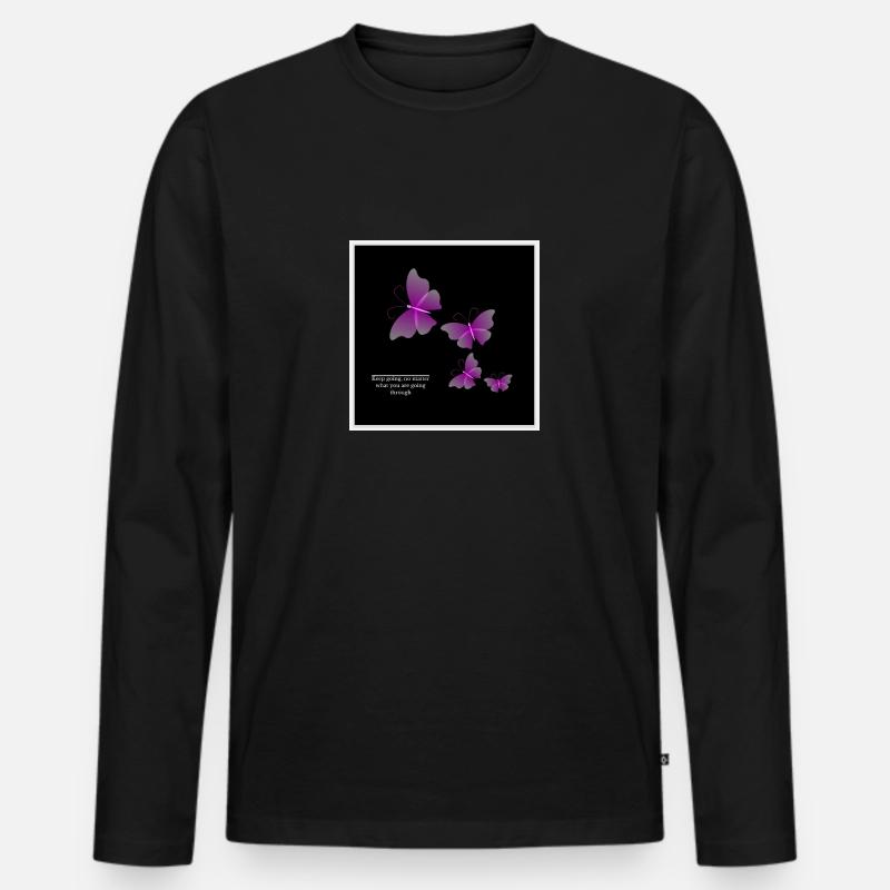 Keep going, no matter what your are going through - Männer Premium Bio Langarmshirt - Schwarz