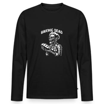 Baking Dead Zombie Baker Creepy Baker - Men's Premium Organic Long Sleeve Shirt - black - Front - Nico (187cm)