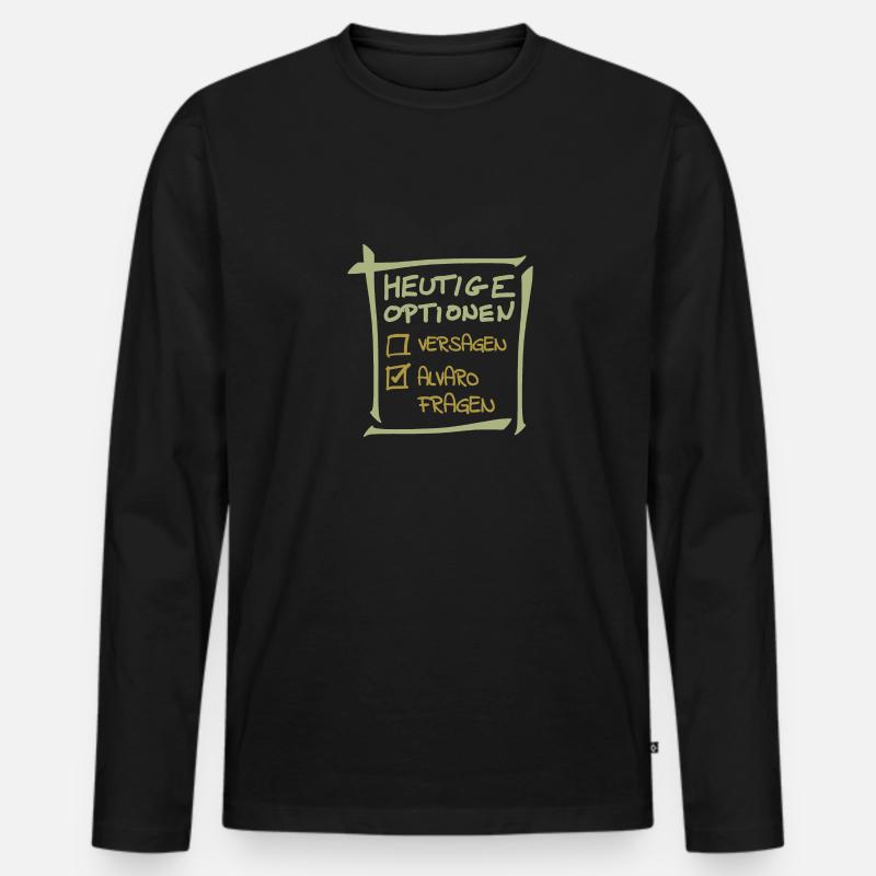 Alvaro - Männer Premium Bio Langarmshirt - Schwarz