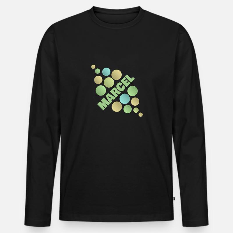 Vorname Marcel - Männer Premium Bio Langarmshirt - Schwarz