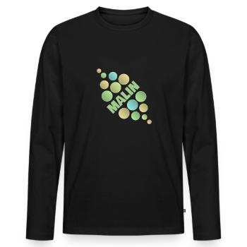 Cadeau pour Malin - T-shirt manches longues Premium bio Homme - noir - Devant - Nico (187cm)