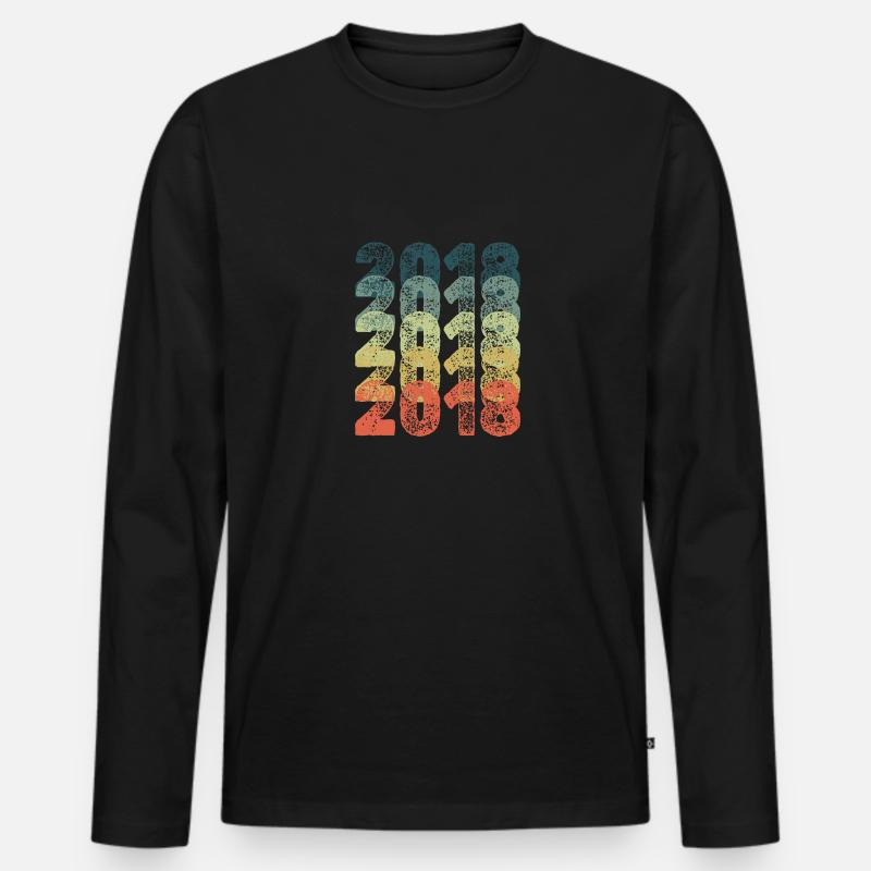 2018 - Männer Premium Bio Langarmshirt - Schwarz