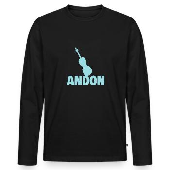 Bratsche Andon - Männer Premium Bio Langarmshirt - Schwarz - Vorne - Nico (187cm)