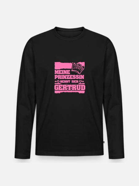 Prinzessin Gertrud - Männer Premium Bio Langarmshirt - Schwarz