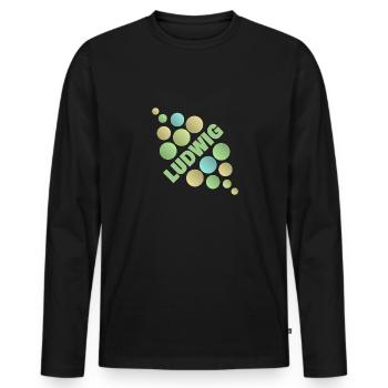 Vorname Ludwig - Männer Premium Bio Langarmshirt - Schwarz - Vorne - Nico (187cm)