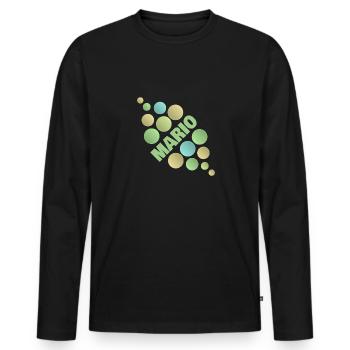 Vorname Mario - Männer Premium Bio Langarmshirt - Schwarz - Vorne - Nico (187cm)