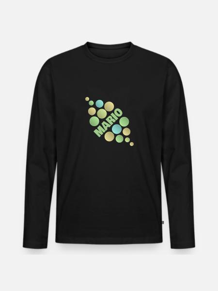 Vorname Mario - Männer Premium Bio Langarmshirt - Schwarz