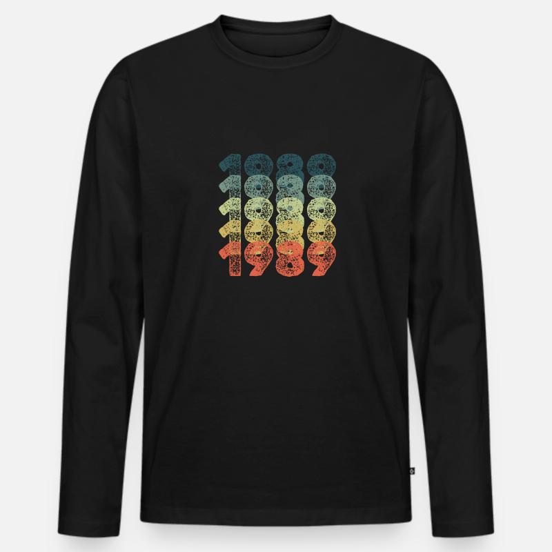 Jahr 1989 - Männer Premium Bio Langarmshirt - Schwarz
