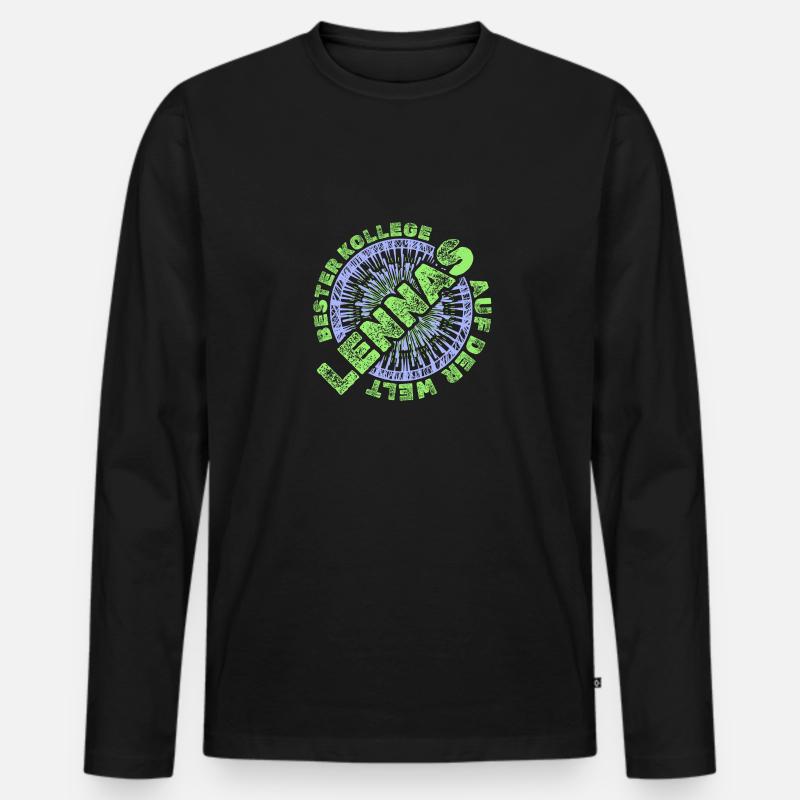 Mitarbeiter Lennas - Männer Premium Bio Langarmshirt - Schwarz