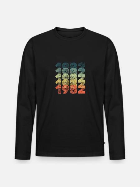Year 1982 - Men's Premium Organic Long Sleeve Shirt - black