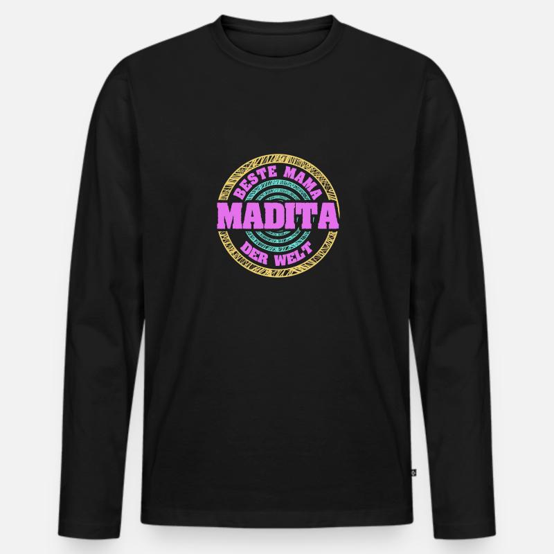Mutter Madita - Männer Premium Bio Langarmshirt - Schwarz