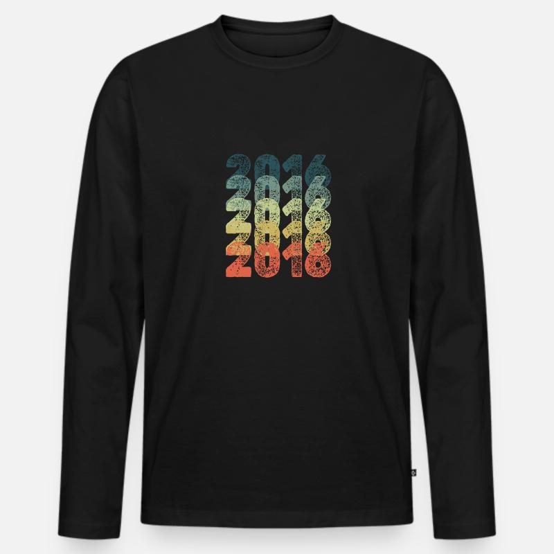 Jahr 2016 - Männer Premium Bio Langarmshirt - Schwarz