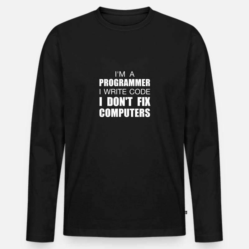 Je suis programmeur - T-shirt manches longues Premium bio Homme - noir