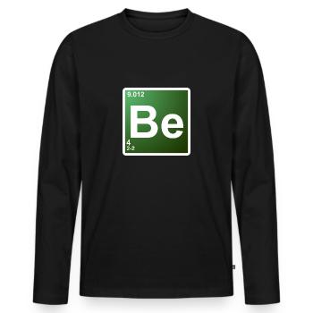 Be - beryllium chemistry element 4 - Men's Premium Organic Long Sleeve Shirt - black - Front - Nico (187cm)