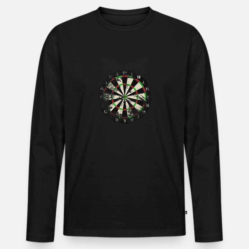 Dartscheibe - Männer Premium Bio Langarmshirt - Schwarz
