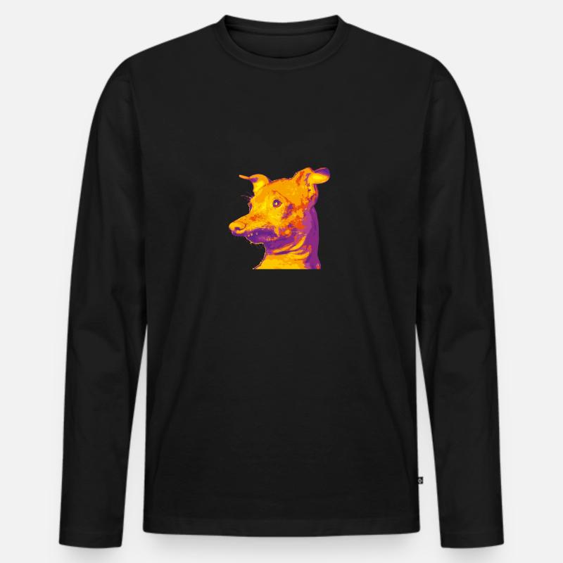 Mein Thunfischhund - Männer Premium Bio Langarmshirt - Schwarz