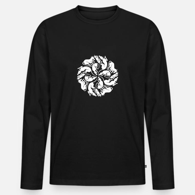 Galgo Mandala - Männer Premium Bio Langarmshirt - Schwarz