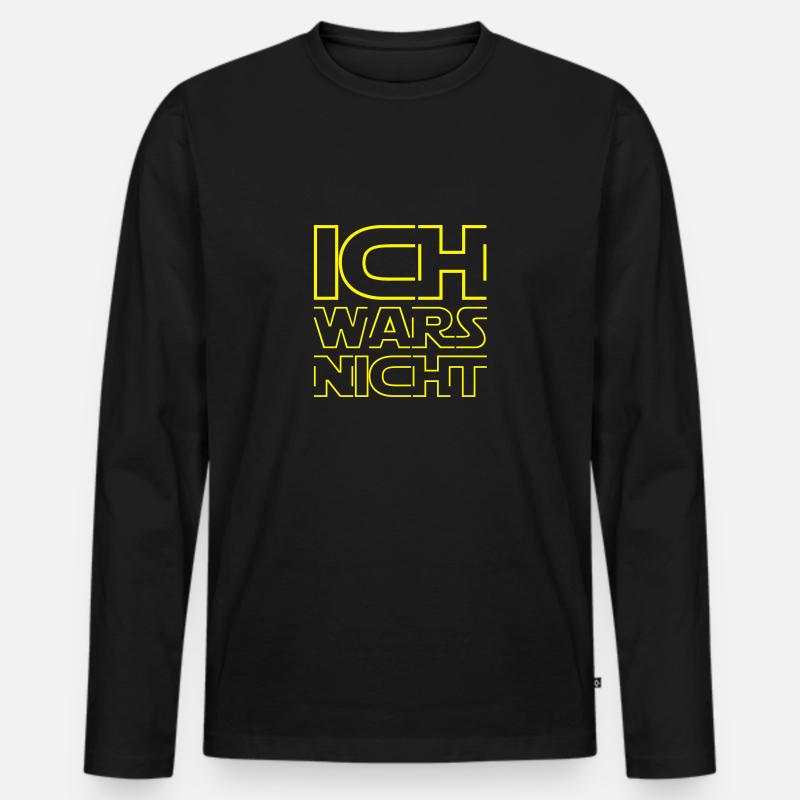 Ich wars nicht - Männer Premium Bio Langarmshirt - Schwarz