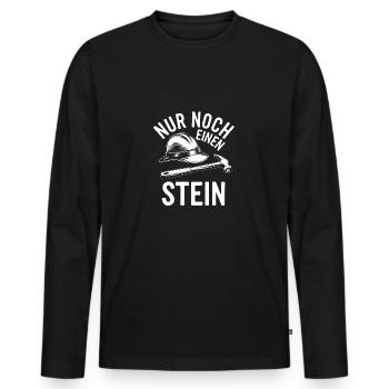 Nur noch einen Stein. Geologenhelm, Geologenhammer - Männer Premium Bio Langarmshirt - Schwarz - Vorne - Nico (187cm)