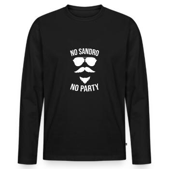 No Sandro No Party - Men's Premium Organic Long Sleeve Shirt - black - Front - Nico (187cm)