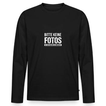 S'il vous plaît pas de photos, je suis malade - T-shirt manches longues Premium bio Homme - noir - Devant - Nico (187cm)