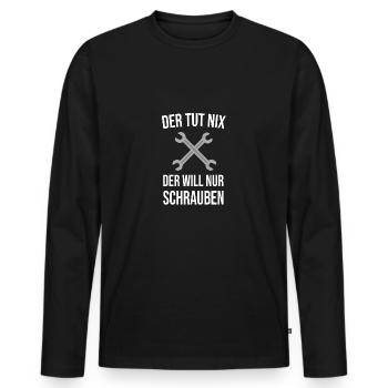 Automechaniker Schrauben Spruch Geschenk - Männer Premium Bio Langarmshirt - Schwarz - Vorne - Nico (187cm)
