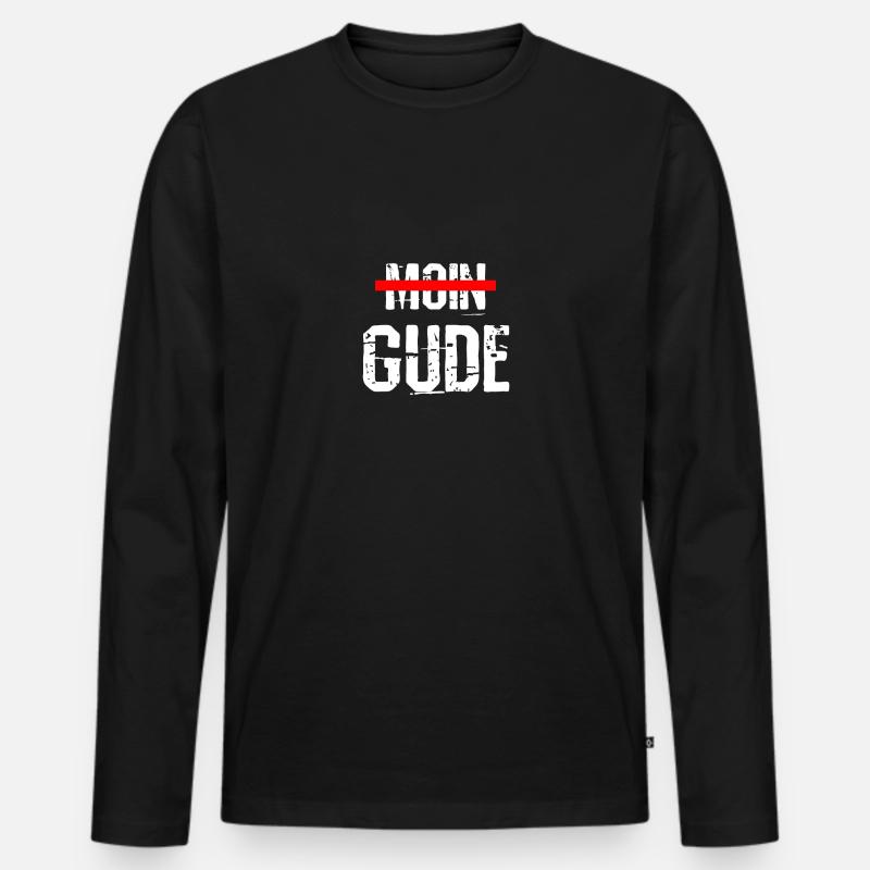 Gude Frankfurt Hessen Geschenk - Männer Premium Bio Langarmshirt - Schwarz