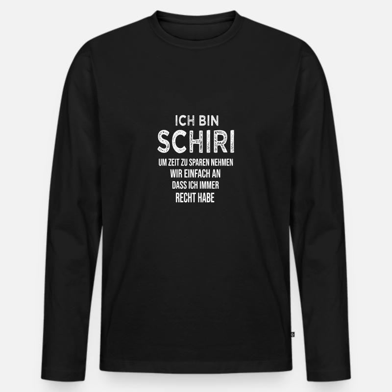 Schiri Schiedsrichter Geschenk - Männer Premium Bio Langarmshirt - Schwarz