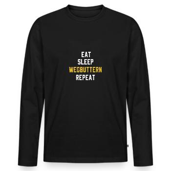 Wegbuttern Weggebuttert lustig Geschenk - Männer Premium Bio Langarmshirt - Schwarz - Vorne - Nico (187cm)