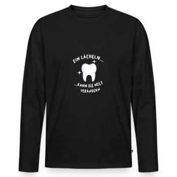 Zahnmedizinische Fachangestellte Zahnarzthelferin - Männer Premium Bio Langarmshirt - Schwarz - Vorne - Nico (187cm)