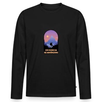 Ich Kenn Da Ne Abkürzung Berg Wandern Wanderer - Männer Premium Bio Langarmshirt - Schwarz - Vorne - Nico (187cm)