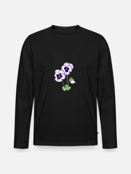 pansy - Men's Premium Organic Long Sleeve Shirt - black