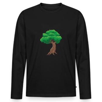 Bonsai Tree - Men's Premium Organic Long Sleeve Shirt - black - Front - Nico (187cm)