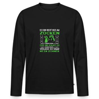 Gamer Zocken Gaming Zocker Videospiel Zocken - Männer Premium Bio Langarmshirt - Schwarz - Vorne - Nico (187cm)