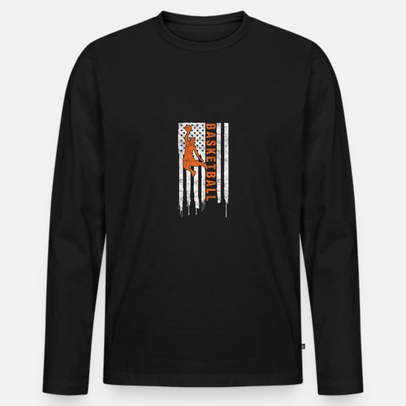 basketball flag - Männer Premium Bio Langarmshirt - Schwarz