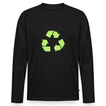 Recycle - Men's Premium Organic Long Sleeve Shirt - black - Front - Nico (187cm)